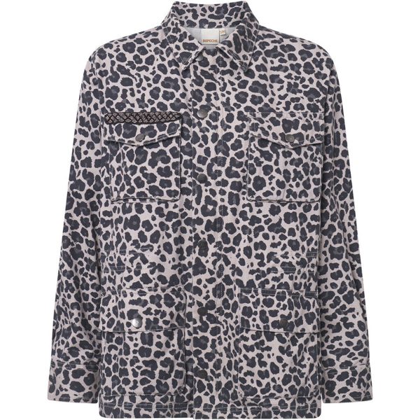 Jane leopard jacket   100162 - Grey leo print Online-Verkauf