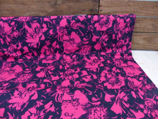 Rosella Stretch   Blumen  Navy Rabatt – Bild 2