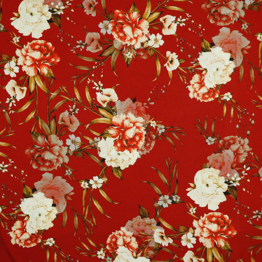 Viskosedruck, Rosen, rot Verkauf