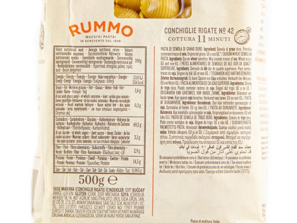 Rummo Conchiglie Rigate N°42, Nudeln aus Hartweizengrieß ohne Ei (vegane Pasta) Rabatt – Bild 3