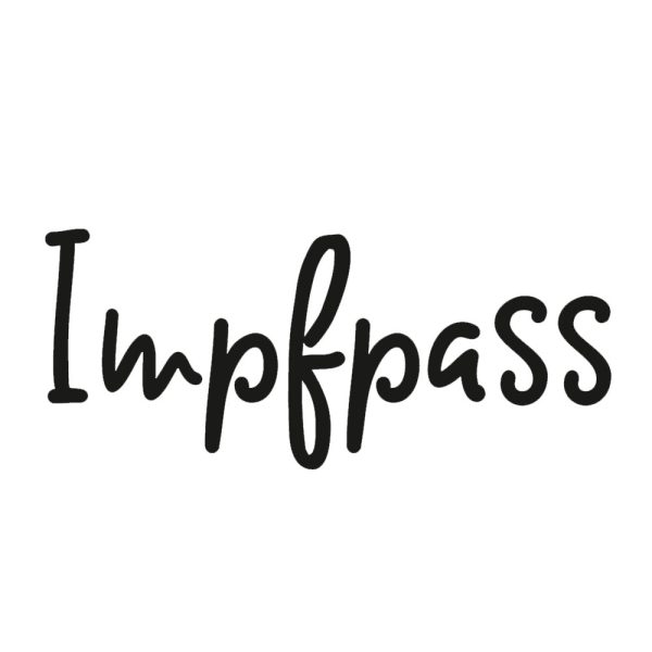 Bügelbild Schrift Impfpass Schwarz Verkauf